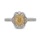 0.27Ct Yellow Diamond Ring With 0.22Tct Diamonds In Two Tone Gold
