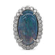 6Ct Black Opal Ring With 0.68Tct Diamond Halo In 14K White Gold