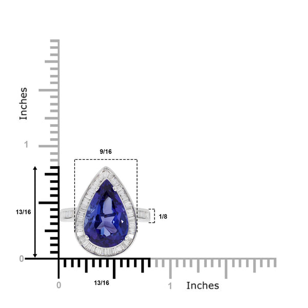 6.83ct Tanzanite Ring With 0.60tct Diamonds Set In 14kt White Gold