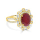 4.84Ct Ruby Ring With 0.98Tct Diamonds Set In 14K Yellow Gold
