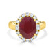 6.47Ct Ruby Ring With 0.57Tct Diamonds Set In 14K Yellow Gold