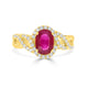 1.55 Ruby Rings with 0.34tct Diamond set in 14K Yellow Gold