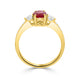 1.00Ct Ruby Ring With 0.46Tct Diamonds Set In 14K Yellow Gold