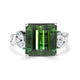 9.23ct Tourmaline ring with 0.48tct diamonds set in 14kt white gold