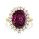 18.44ct Grape Garnet Ring With 2.46ct Diamonds Set In 14K Yellow Gold