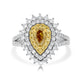 0.51tct Yellow Diamonds Rings with 1.31tct white diamonds set in 14kt two tone gold