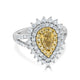 0.51tct Yellow Diamonds Rings with 1.31tct white diamonds set in 14kt two tone gold