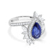 1.74ct Sapphire Ring with 0.73tct Diamonds set in 14K White Gold