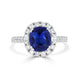 2.23ct Sapphire Ring with 0.63tct Diamonds set in 14K White Gold