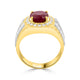 5.06Ct Ruby Ring With 0.44Tct Diamonds Set In 14K Two Tone Gold