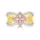0.21tct Pink Diamond Ring with 0.42tct Diamonds set in 14K Two Tone gold