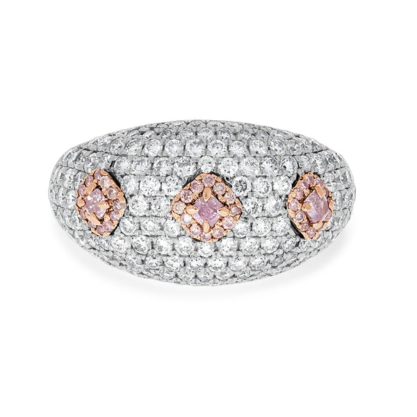 0.14tct Pink Diamond Ring with 1.68tct Diamonds set in 14K Two Tone Gold