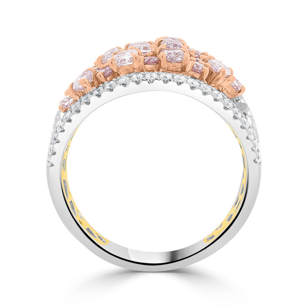 0.91tct Pink Diamond Ring with 0.56tct Diamonds set in 14K Two Tone gold