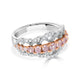 0.74ct Pink Diamond Ring with 0.55ct Diamonds set in 14K Two Tone