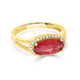 2.49ct Rhodonite Rings with 0.12tct Diamond set in 14K Yellow Gold