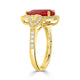 2.62ct Rhodonite Rings with 0.54tct Diamond set in 14K Yellow Gold