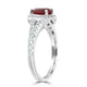 1.33Ct Ruby Ring With 0.39Tct Diamonds Set In 14K White Gold