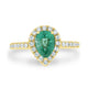 1.18ct Emerald Rings with 0.41tct diamonds set in 14kt yellow gold