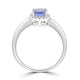 1.11ct Tanzanite Rings with 0.09tct diamonds set in 14kt white gold