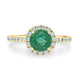 1.15ct Emerald Rings with 0.34tct diamonds set in 14kt yellow gold