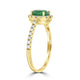 1.15ct Emerald Rings with 0.34tct diamonds set in 14kt yellow gold