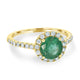 1.15ct Emerald Rings with 0.34tct diamonds set in 14kt yellow gold