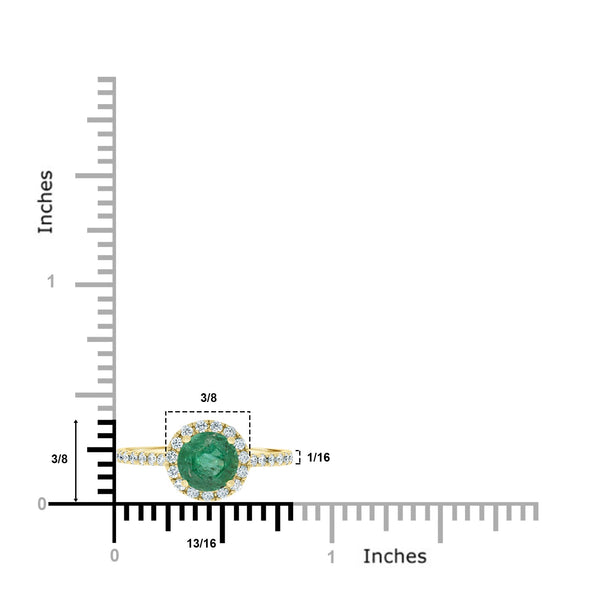 1.15ct Emerald Rings with 0.34tct diamonds set in 14kt yellow gold