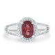 1.51Ct Ruby Ring With 0.23Tct Diamonds Set In 18K White Gold
