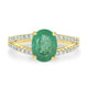 1.88ct Emerald Rings  with 0.30tct diamonds set in 14kt yellow gold