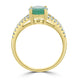 1.88ct Emerald Rings  with 0.30tct diamonds set in 14kt yellow gold