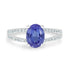 1.68ct Tanzanite Rings with 0.30tct diamonds set in 14kt white gold