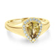 1.13ct Golden Tanzanite Rings with 0.15tct diamonds set in 14kt yellow gold