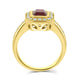 2.06Ct Ruby Ring With 0.42Tct Diamonds Set In 18K Yellow Gold