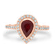 1.08Ct Ruby Ring With 0.32Tct Diamonds Set In 14K Rose Gold