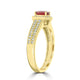 0.70Ct Ruby Ring With 0.27Tct Diamonds Set In 14K Yellow Gold