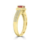 0.70Ct Ruby Ring With 0.27Tct Diamonds Set In 14K Yellow Gold