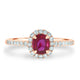 0.80Ct Ruby Ring With 0.31Tct Diamonds Set In 14K Rose Gold
