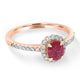 0.80Ct Ruby Ring With 0.31Tct Diamonds Set In 14K Rose Gold