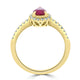 0.76Ct Ruby Ring With 0.23Tct Diamonds Set In 18K Yellow Gold