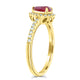 1.01Ct Ruby Ring With 0.29Tct Diamonds Set In 18K Yellow Gold
