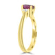 1.30Ct Ruby Ring With 0.21Tct Diamonds Set In 18K Yellow Gold