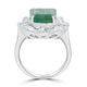 4.60ct Emerald Rings with 0.83tct diamonds set in 14kt white gold