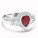 1.55Ct Ruby Ring With 0.38Tct Diamonds Set In 14K White Gold