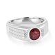 1.25Ct Ruby Ring With 0.03Tct Diamonds Set In 18K White Gold