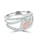 0.08Tct Pink Diamond Ring With 0.91Tct Diamond Accents Set In 14K Two Tone Gold