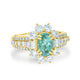 1.49ct Paraiba Rings with 1.45tct diamonds set in 18KT yellow gold