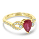 1.45Ct Ruby Ring With 0.18Tct Diamonds Set In 14K Yellow Gold