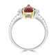 1.40Ct Ruby Ring With 0.41Tct Diamonds Set In 14K Two Tone Gold