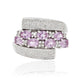 1.12tct Pink Sapphire Ring With 0.27tct Diamonds Set In 14kt White Gold