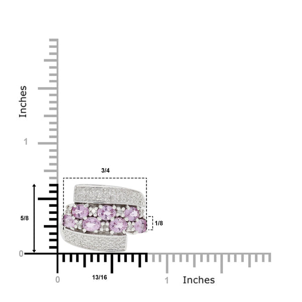 1.12tct Pink Sapphire Ring With 0.27tct Diamonds Set In 14kt White Gold